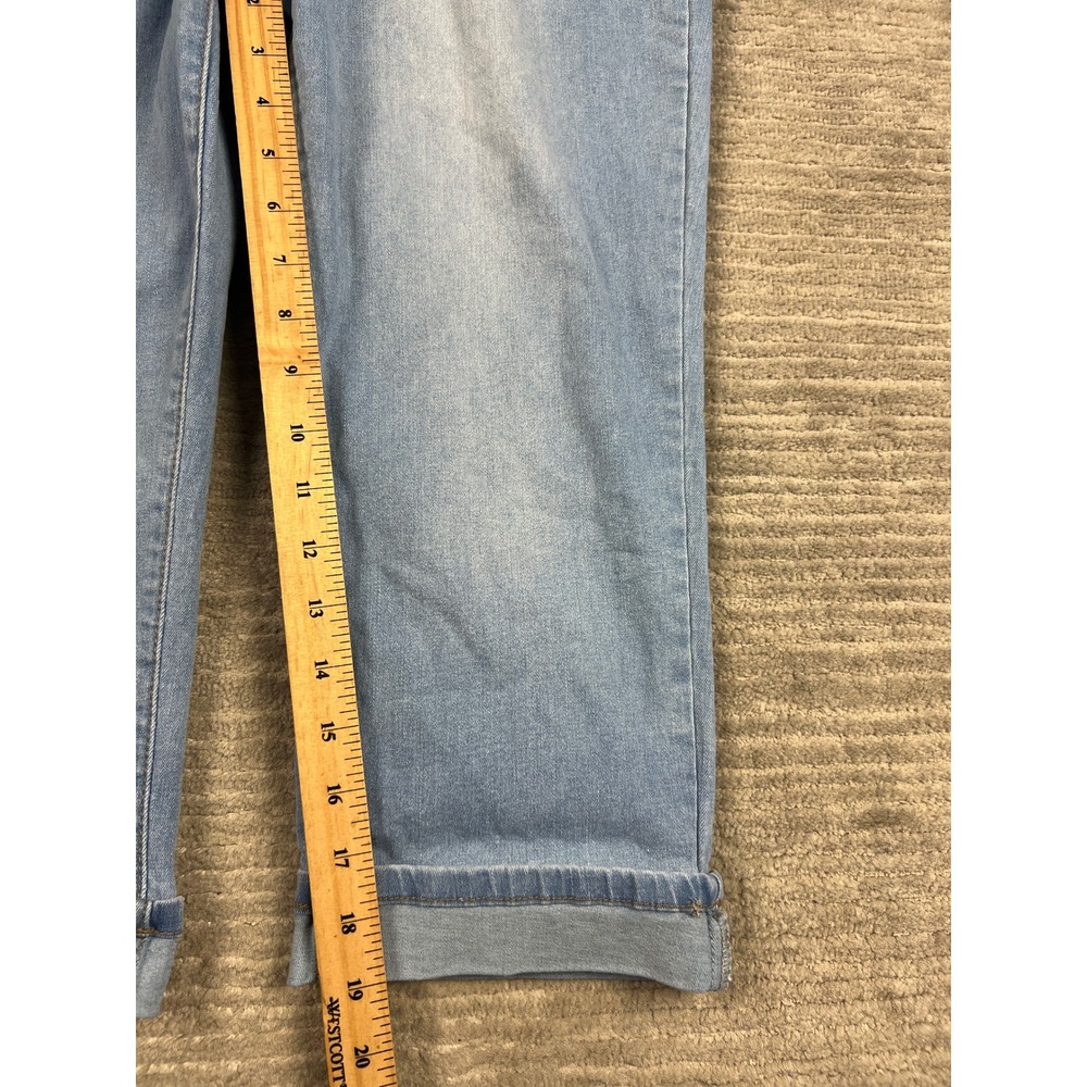 Bleu Cropped Jeans Womens 14 Light Blue BWC0085 Stretch Cuffed Denim Capris - Picture 5 of 13